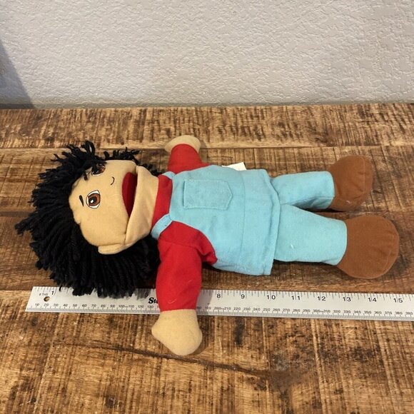 Constructive Playthings Puppet Full Body Open Mouth Asian Boy Brother Overalls - Picture 6 of 8